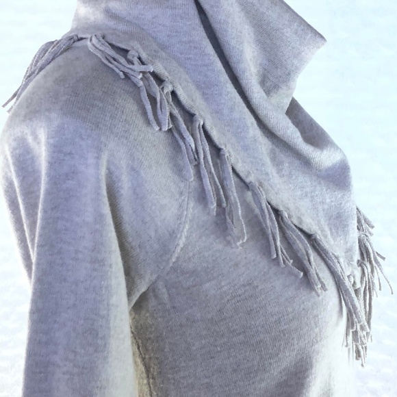 Style & CO Petite Cream Fringe Cowl Neck LS Top PP - Picture 4 of 6